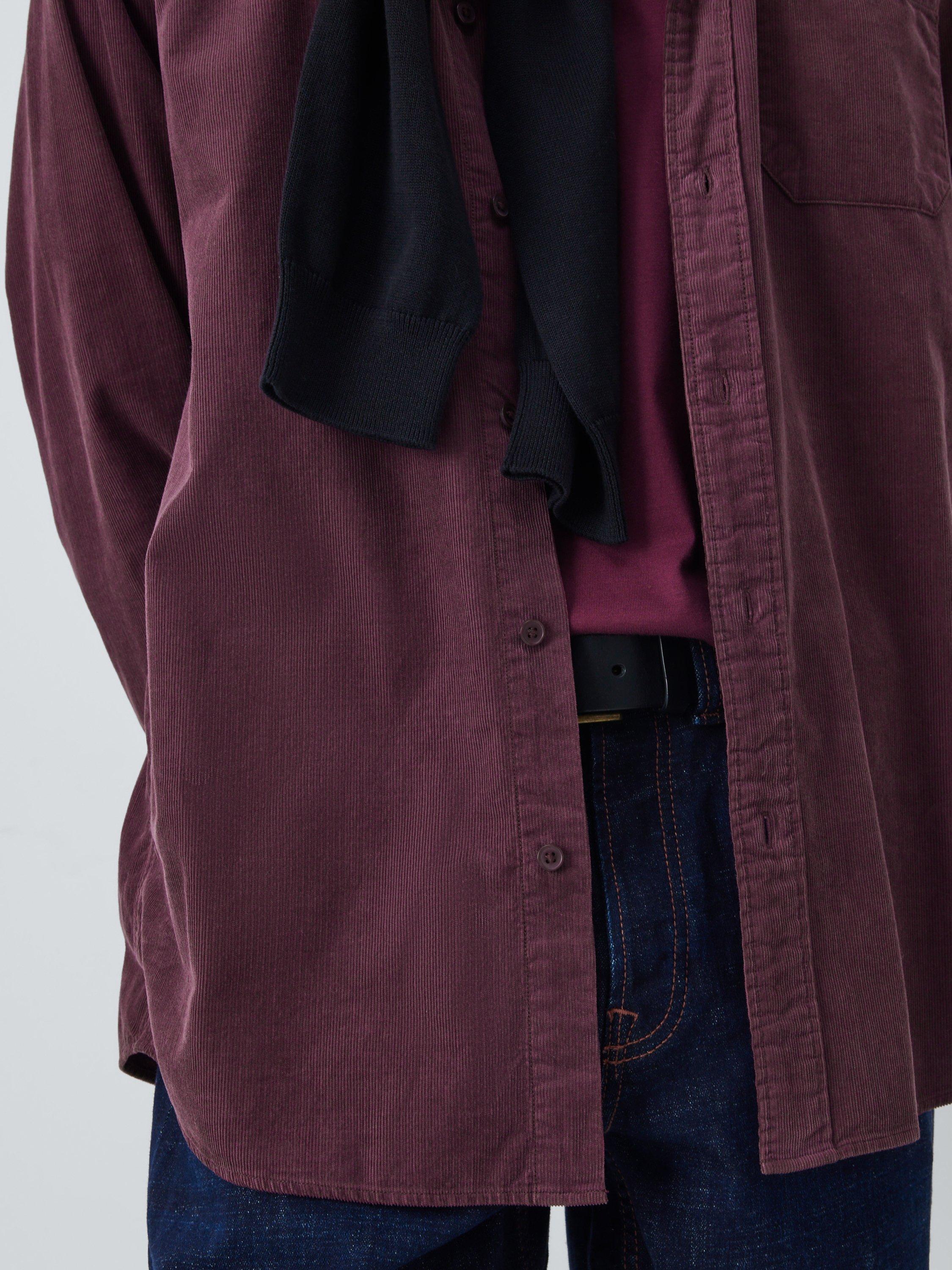 Product image 6 of 6, which shows John Lewis Regular Fit Button Down Collar Corduroy Shirt, Fig, L