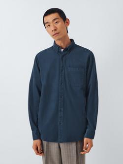 John Lewis Regular Fit Button Down Collar Corduroy Shirt, Mood Indigo