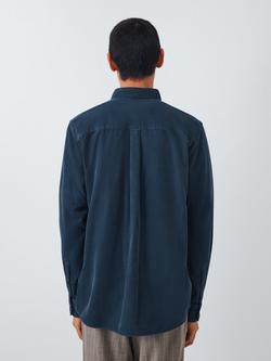 John Lewis Regular Fit Button Down Collar Corduroy Shirt - view 2, Mood Indigo