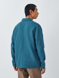 John Lewis Button Through Cotton Overshirt - view 2, Teal
