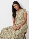 Crew Clothing Etta Floral Tea Dress, Multi Pink