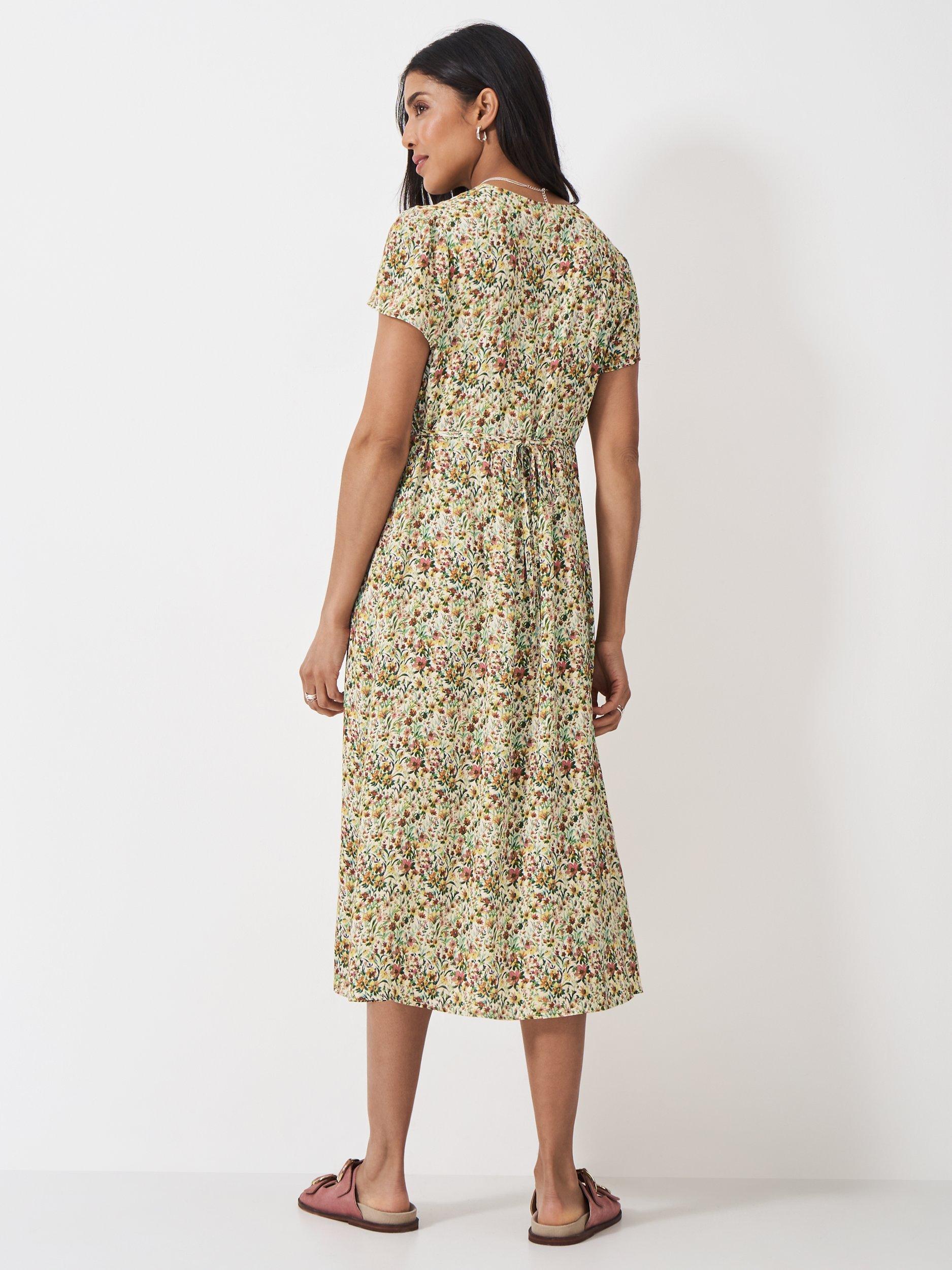 Product image 3 of 5, which shows Crew Clothing Etta Floral Tea Dress, Multi Pink, 6