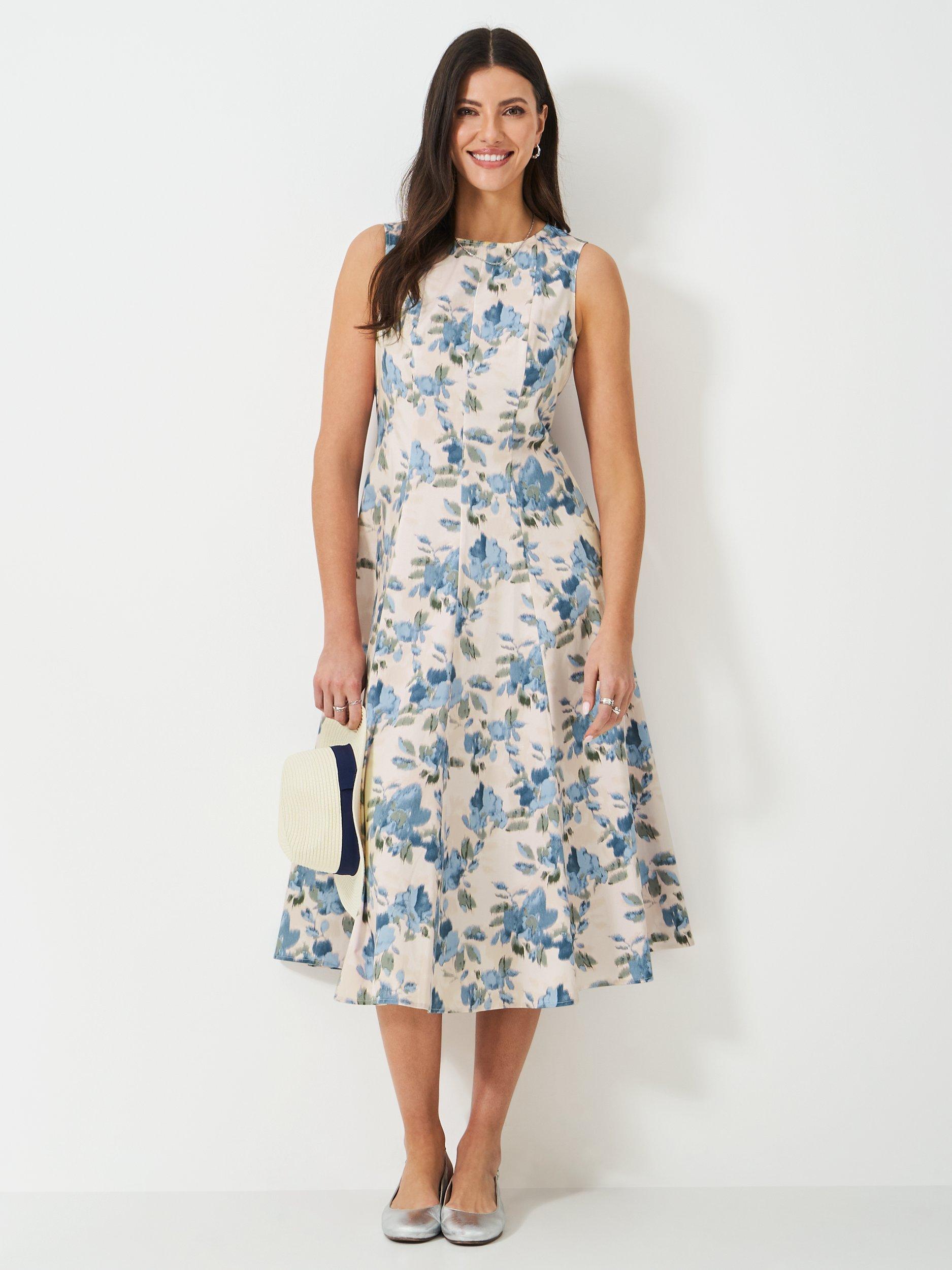 Product image 1 of 5, which shows Crew Clothing Paneled Fit & Flare Dress, Mid Pink, 6