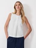 Crew Clothing Estelle Linen Rich Sleeveless Top, White