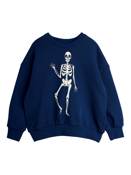 Mini Rodini Kids' Skeleton Sweatshirt, Blue, Blue