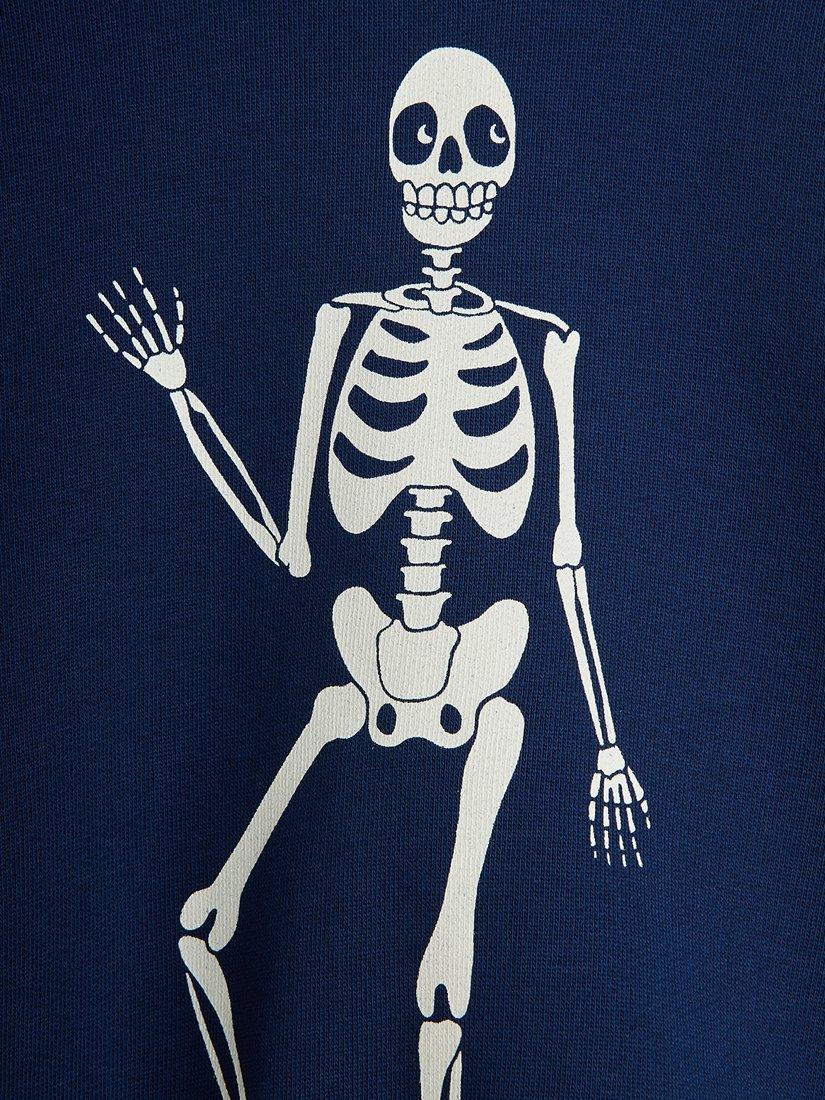 Product image 3 of 4, which shows Mini Rodini Kids' Skeleton Sweatshirt, Blue, 9-18 months