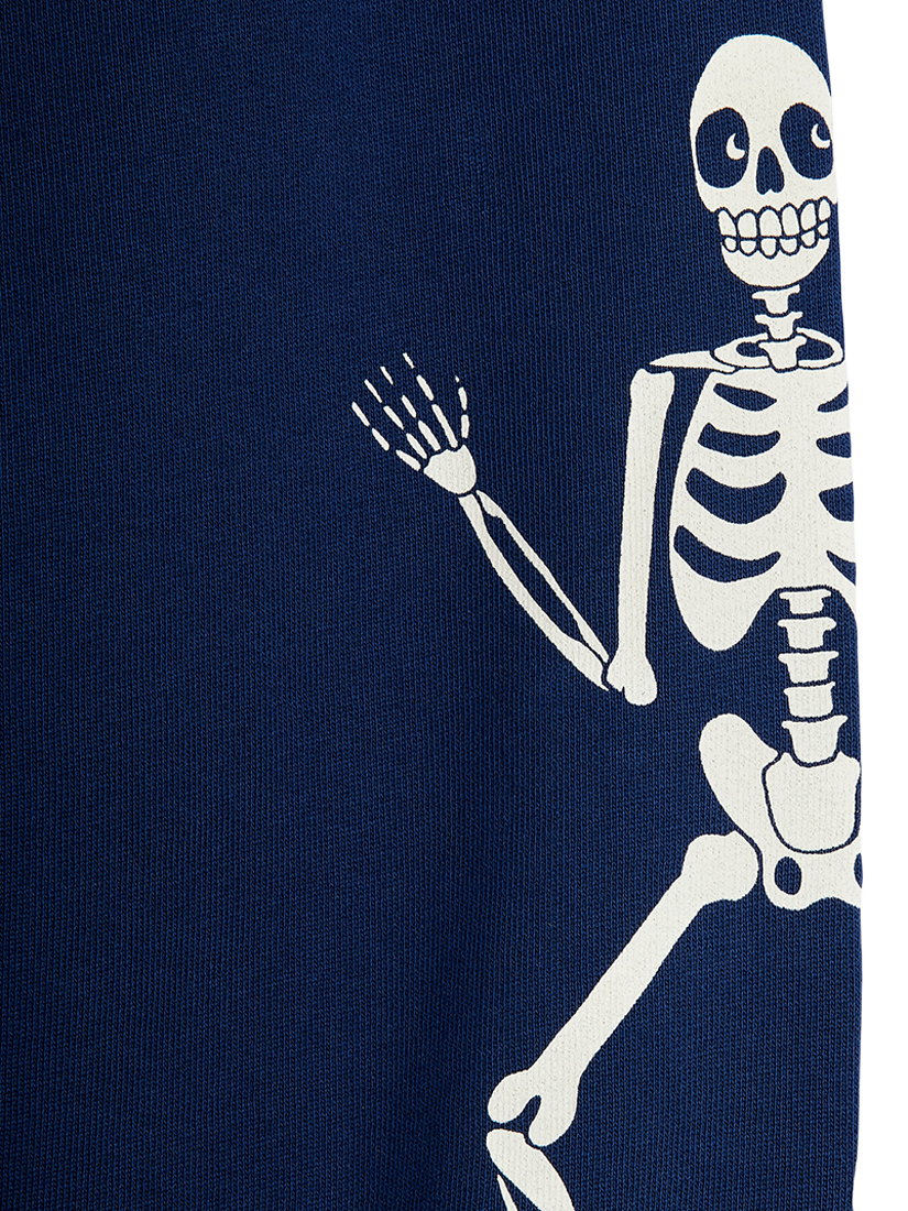 Product image 3 of 3, which shows Mini Rodini Kids' Skeleton Sweatpants, Blue, 9-18 months