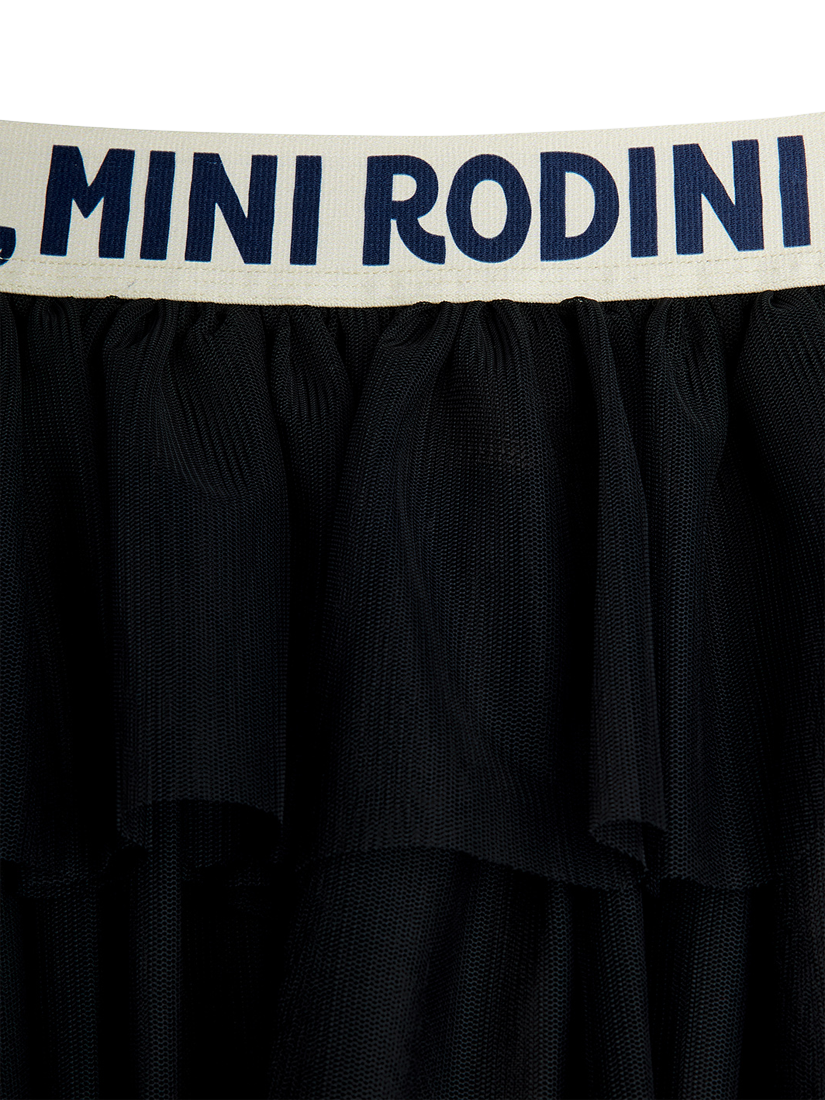 Product image 3 of 3, which shows Mini Rodini Kids' Tulle Skirt, Black, 9-18 months