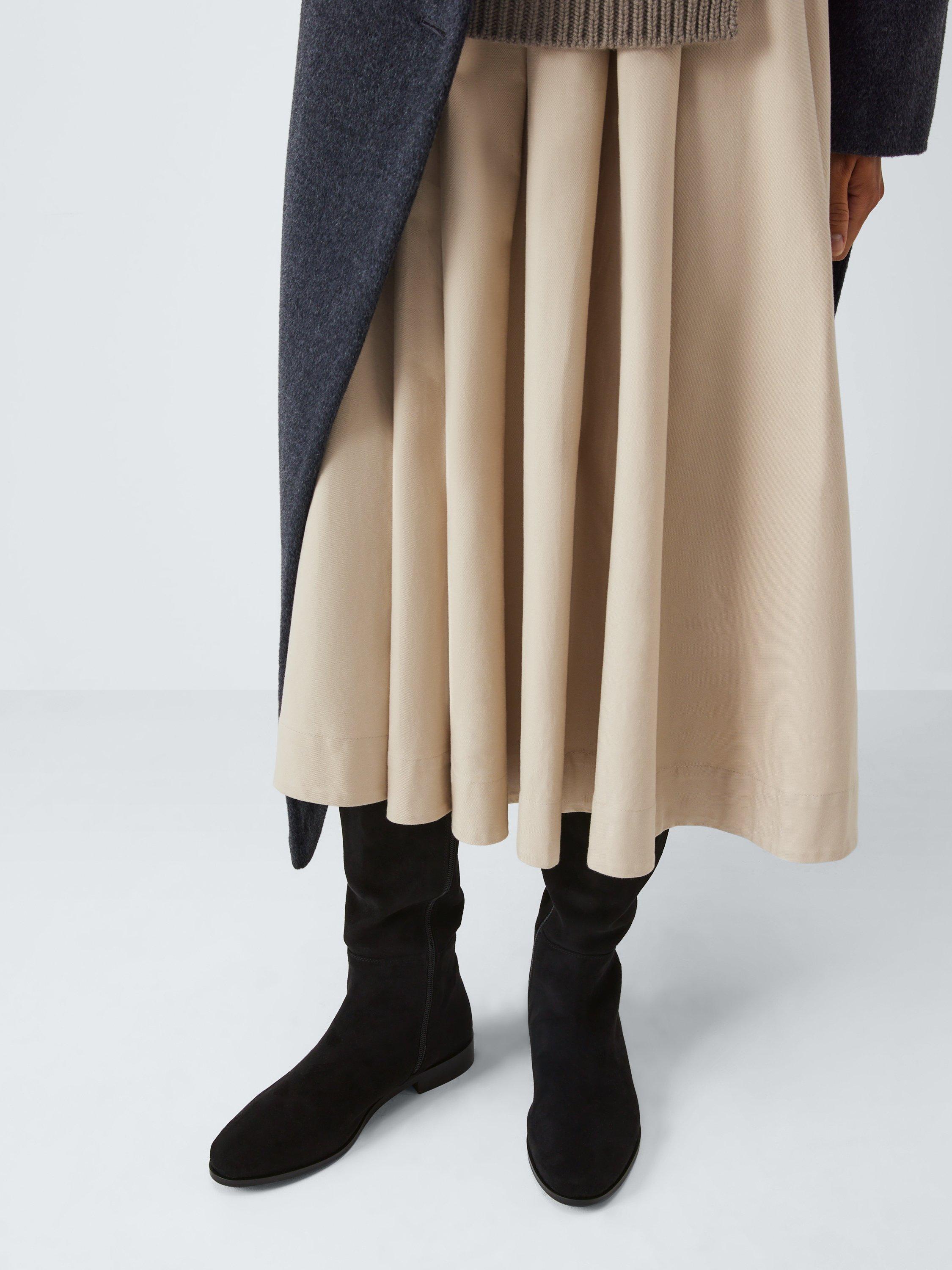 Product image 6 of 6, which shows John Lewis Thornton Microfibre Stretch Over The Knee Flat Riding Boots, Black, 3