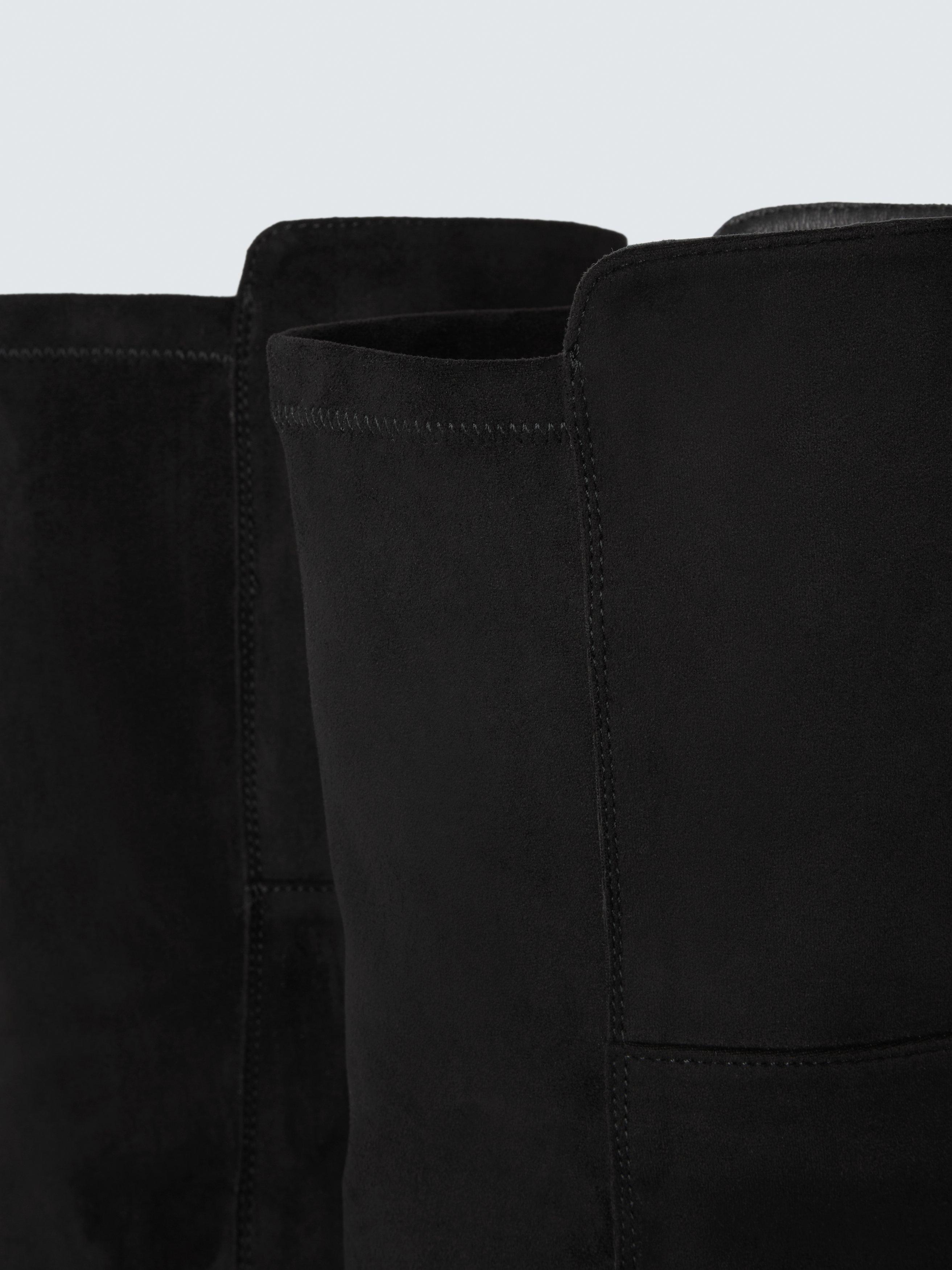 Product image 4 of 6, which shows John Lewis Thornton Microfibre Stretch Over The Knee Flat Riding Boots, Black, 3