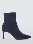 John Lewis Olivia Microfibre Stretch Stiletto Heel Ankle Boots, Blue