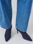 John Lewis Olivia Microfibre Stretch Stiletto Heel Ankle Boots, Blue