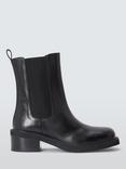 John Lewis Piers Leather Block Heel Chelsea Boots, Black