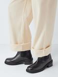 John Lewis Piers Leather Block Heel Chelsea Boots, Black