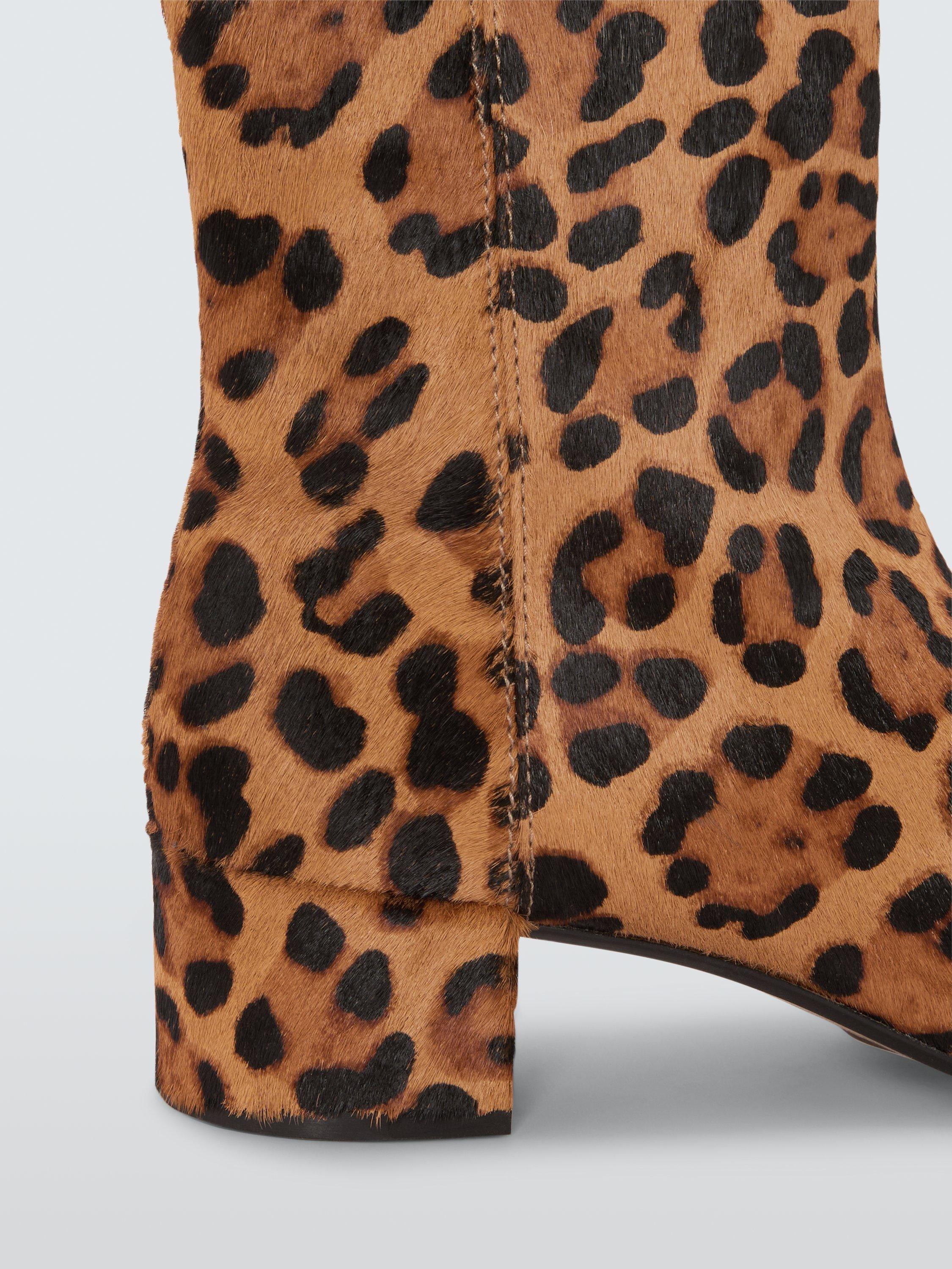 Product image 5 of 6, which shows John Lewis Oak City Leopard Print Zip Ankle Boots, Tan/Multi, 3