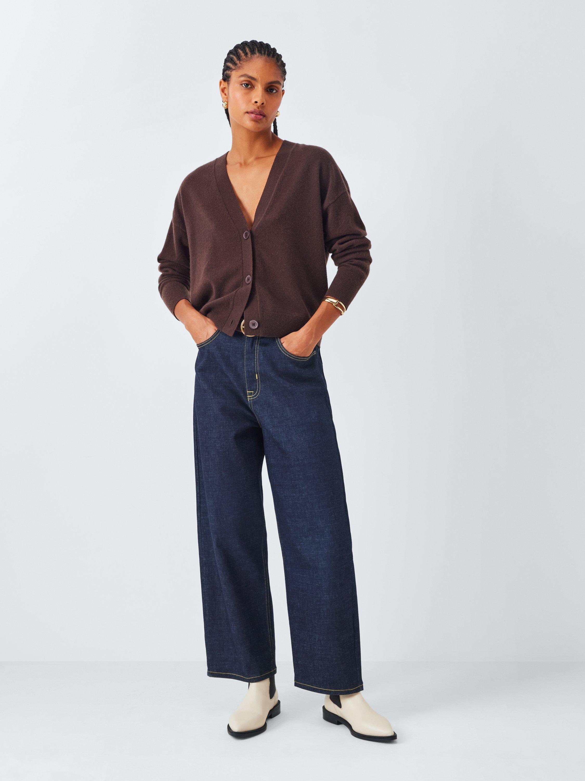 Product image 6 of 6, which shows John Lewis Pew Leather Flat Pointed Ankle Boots, Off White, 3