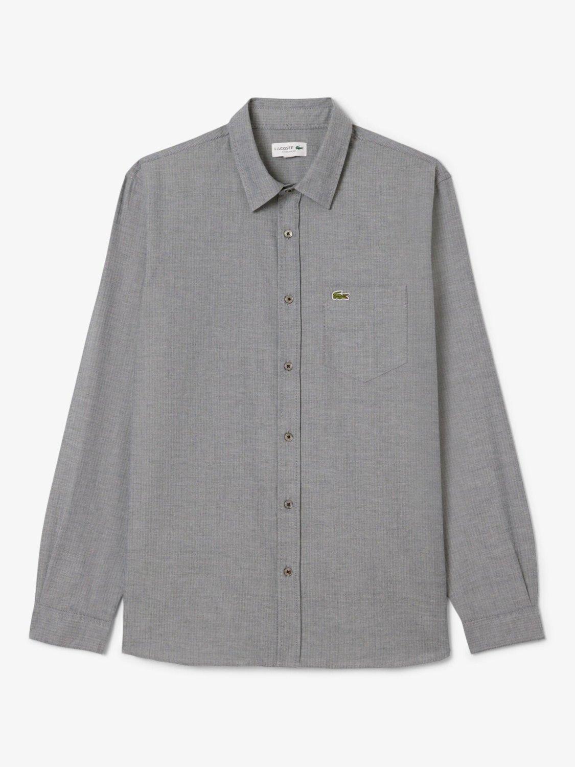 Product image 1 of 3, which shows Lacoste Cotton Long Sleeve Button Shirt, Navy Blue/Flour, M
