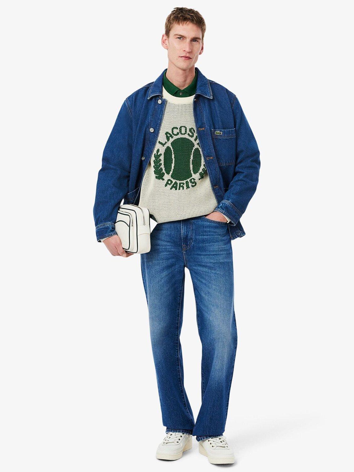 Product image 2 of 7, which shows Lacoste Core Denim Shirt Jacket, Washed Bleach, XL