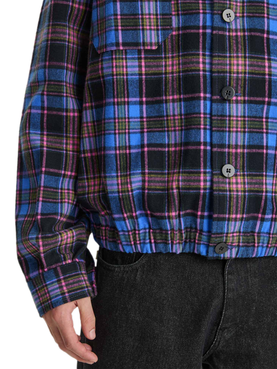 Product image 4 of 6, which shows La Paz Silva Check Cotton Overshirt, Bubble Checks, M