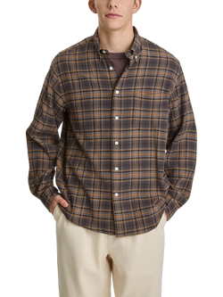 La Paz Bastos Cotton Check Long Sleeve Shirt, Brown Checks