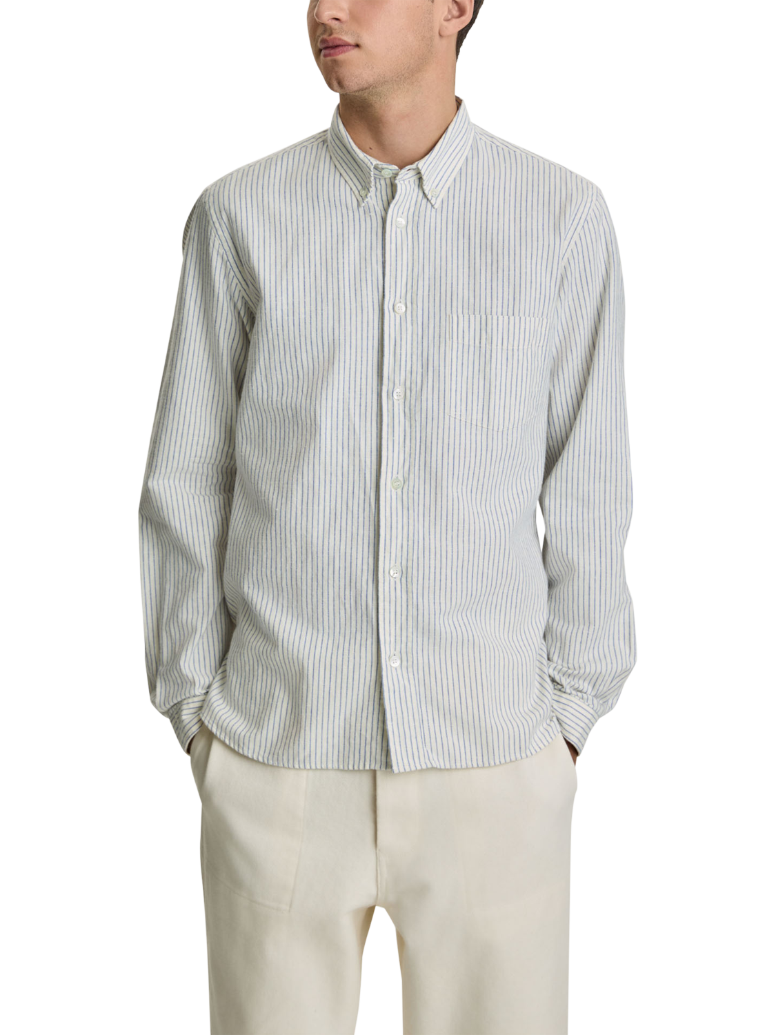 La Paz Branco Cotton Stripe Long Sleeve Shirt