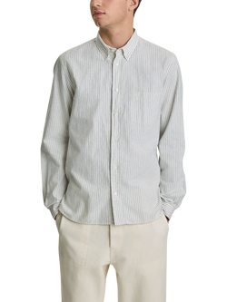 La Paz Branco Cotton Stripe Long Sleeve Shirt, Yves Blue Stripes