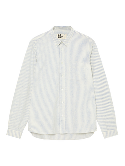 La Paz Branco Cotton Stripe Long Sleeve Shirt - view 2, Yves Blue Stripes