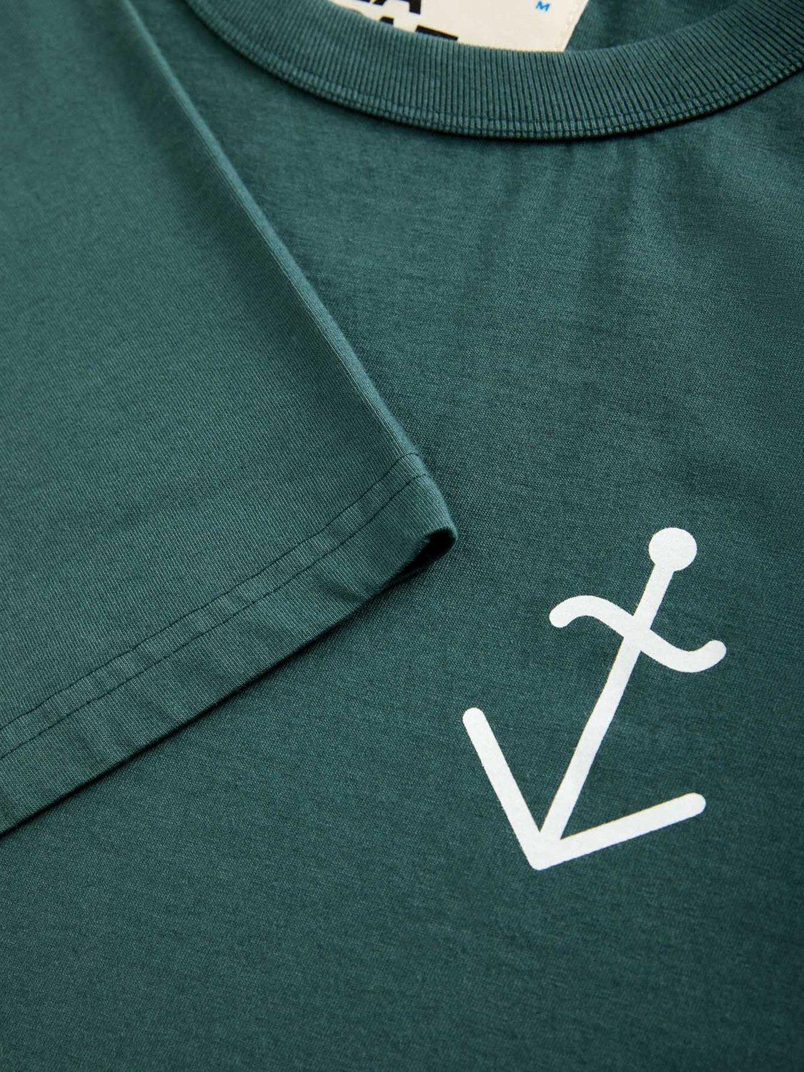 Product image 2 of 6, which shows La Paz Dantas Cotton T-Shirt, Dark Green Off White, M