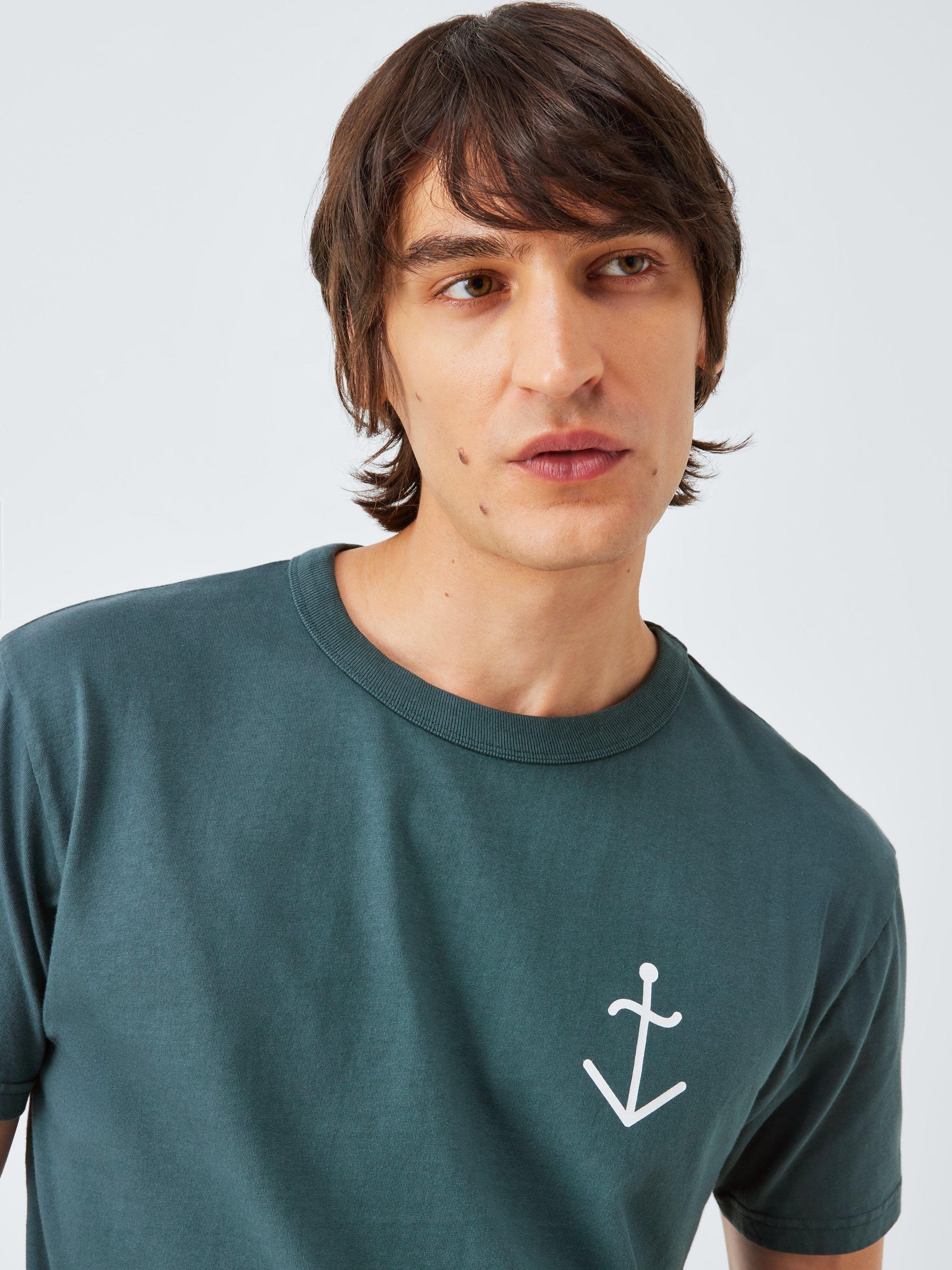 Product image 5 of 6, which shows La Paz Dantas Cotton T-Shirt, Dark Green Off White, M