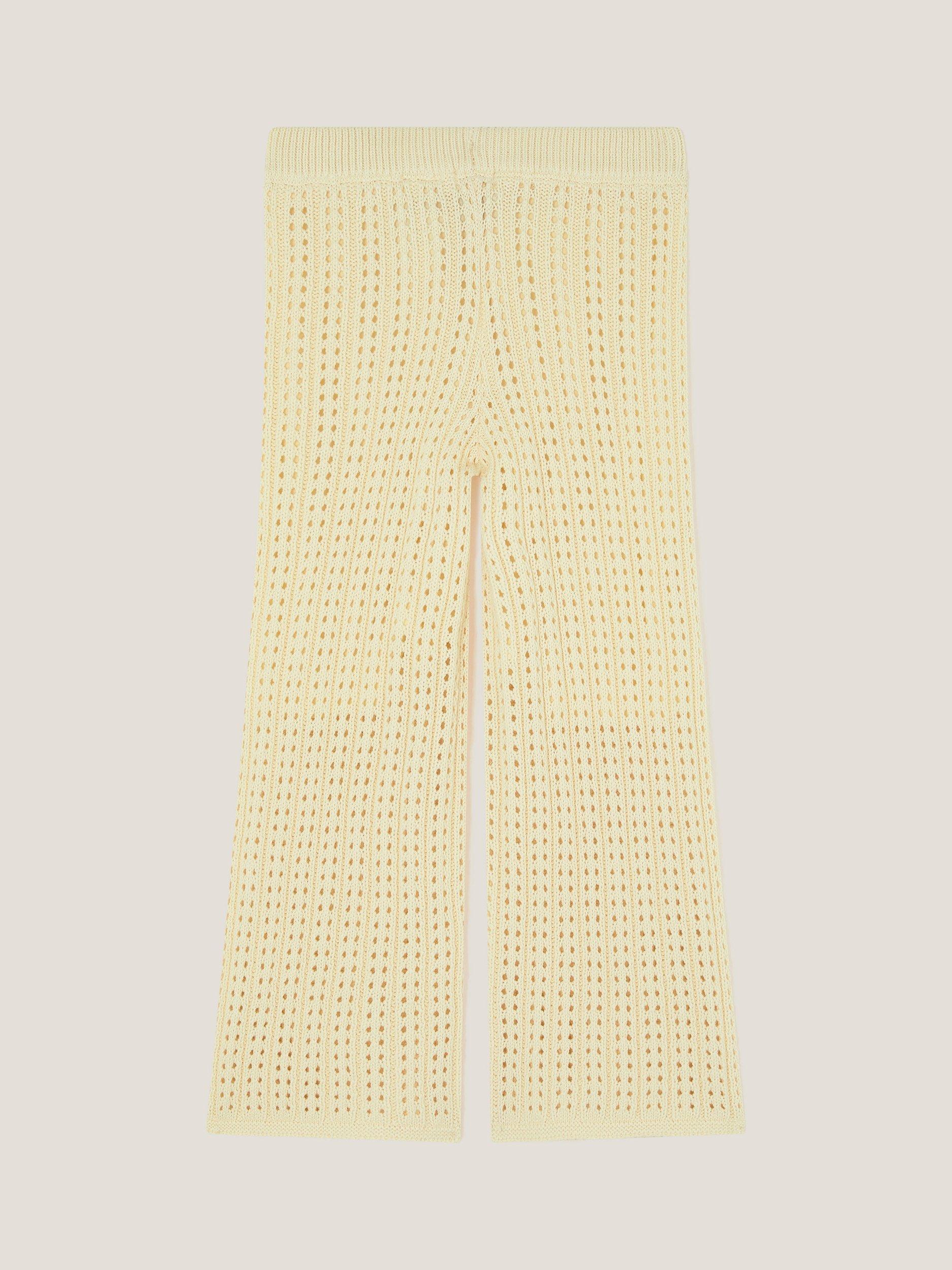 Product image 2 of 3, which shows Monsoon Kids' Cotton Embroidered Trousers, Ivory, 3-4 years