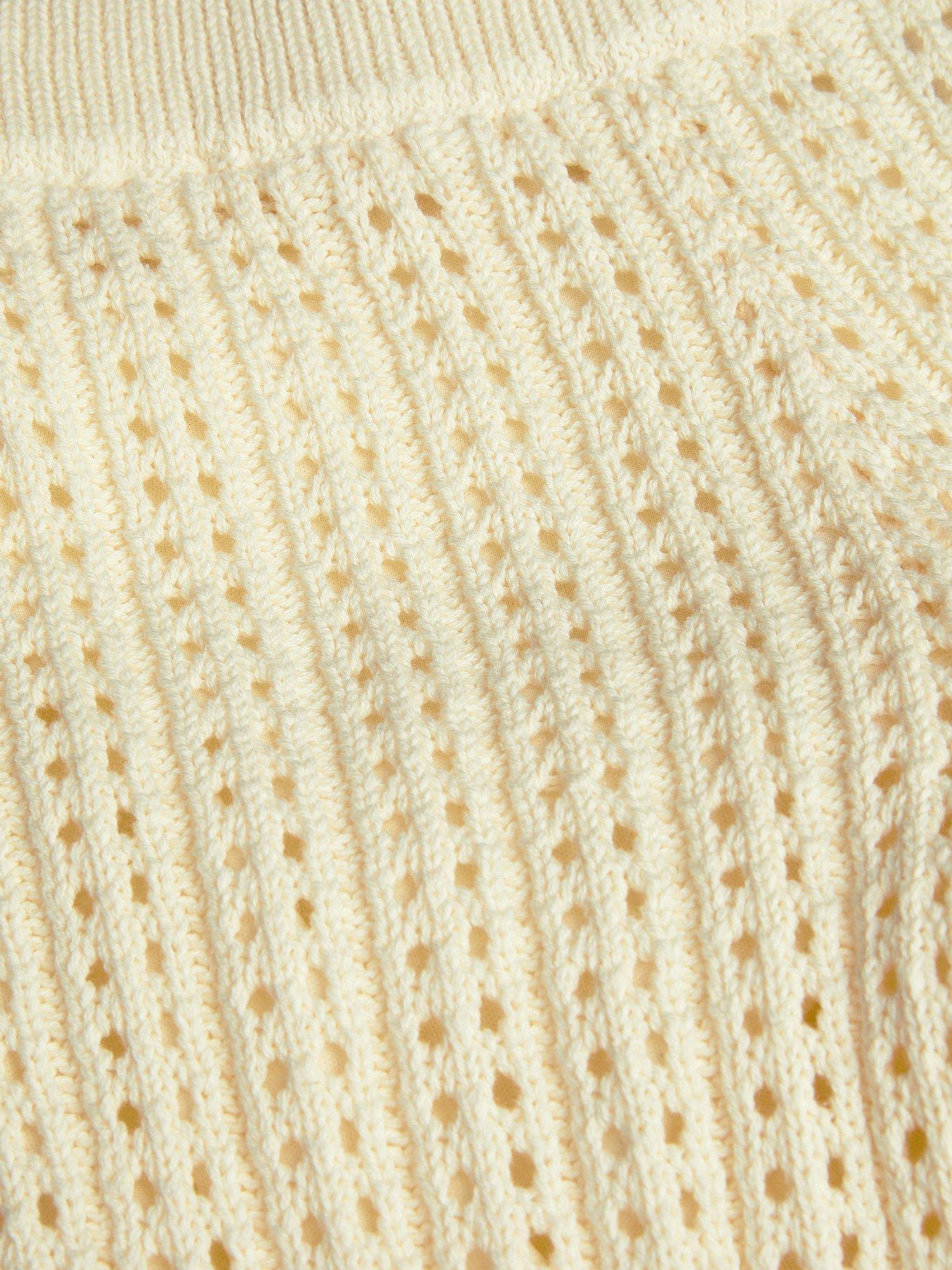 Product image 3 of 3, which shows Monsoon Kids' Cotton Embroidered Trousers, Ivory, 3-4 years