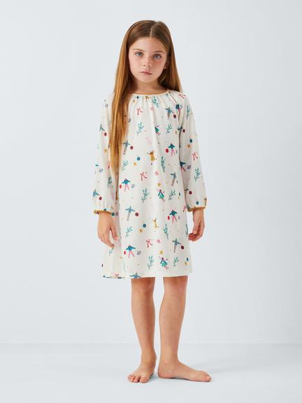 John Lewis Kids' Festive Fairy Nightdress, White, White
