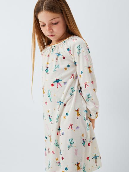 John Lewis Kids' Festive Fairy Nightdress, White - view 2, White