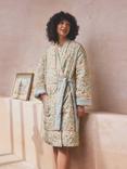Piglet in Bed Morris & Co. Honeysuckle Linen Robe, Soft Sage