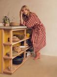 Piglet in Bed Pembroke Stripe Dressing Gown, Sandstone Red