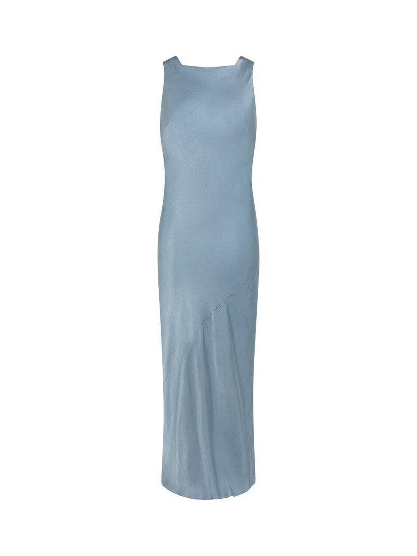 Product image 6 of 7, which shows Rewritten Paris Satin Crossback Bridesmaids Dress, Pale Blue, 8