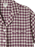 Piglet in Bed Gingham Linen Blend Short Pyjama Set, Berry