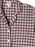 Piglet in Bed Gingham Linen Blend Long Pyjama Set, Berry