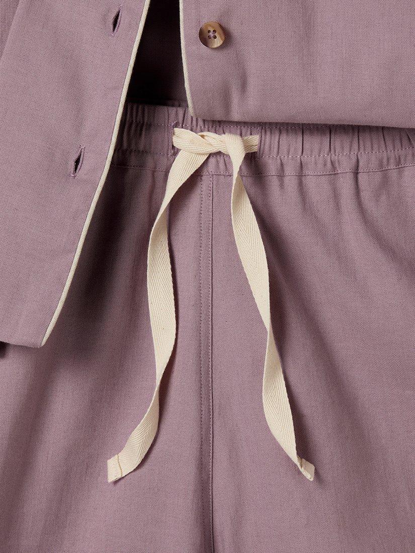 Product image 3 of 4, which shows Piglet in Bed Linen Blend Short Pyjama Set, Elderberry, XS
