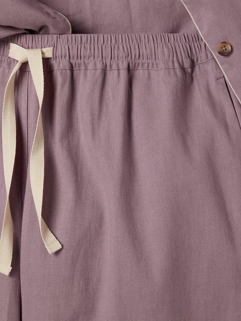Product image 3 of 4, which shows Piglet in Bed Linen Blend Long Pyjama Set, Elderberry, XS