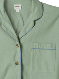 Piglet in Bed Linen Blend Short Pyjama Set, Sage Green