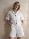 Piglet in Bed Linen Blend Short Pyjama Set, White