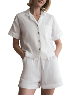 Piglet in Bed Linen Blend Short Pyjama Set - view 2, White