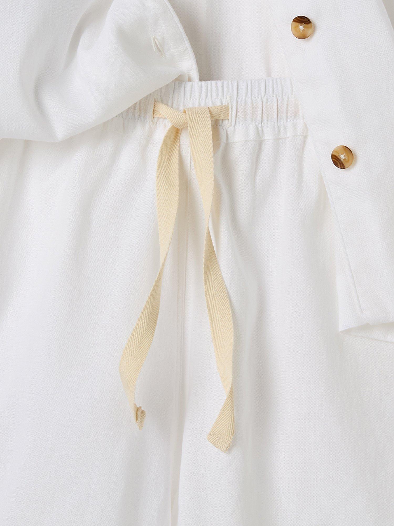 Product image 4 of 4, which shows Piglet in Bed Linen Blend Short Pyjama Set, White, XS