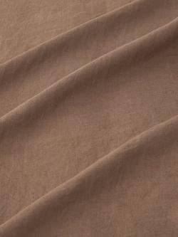 John Lewis Comfy & Relaxed Washed Linen Fitted Sheets - view 2, Cocoa