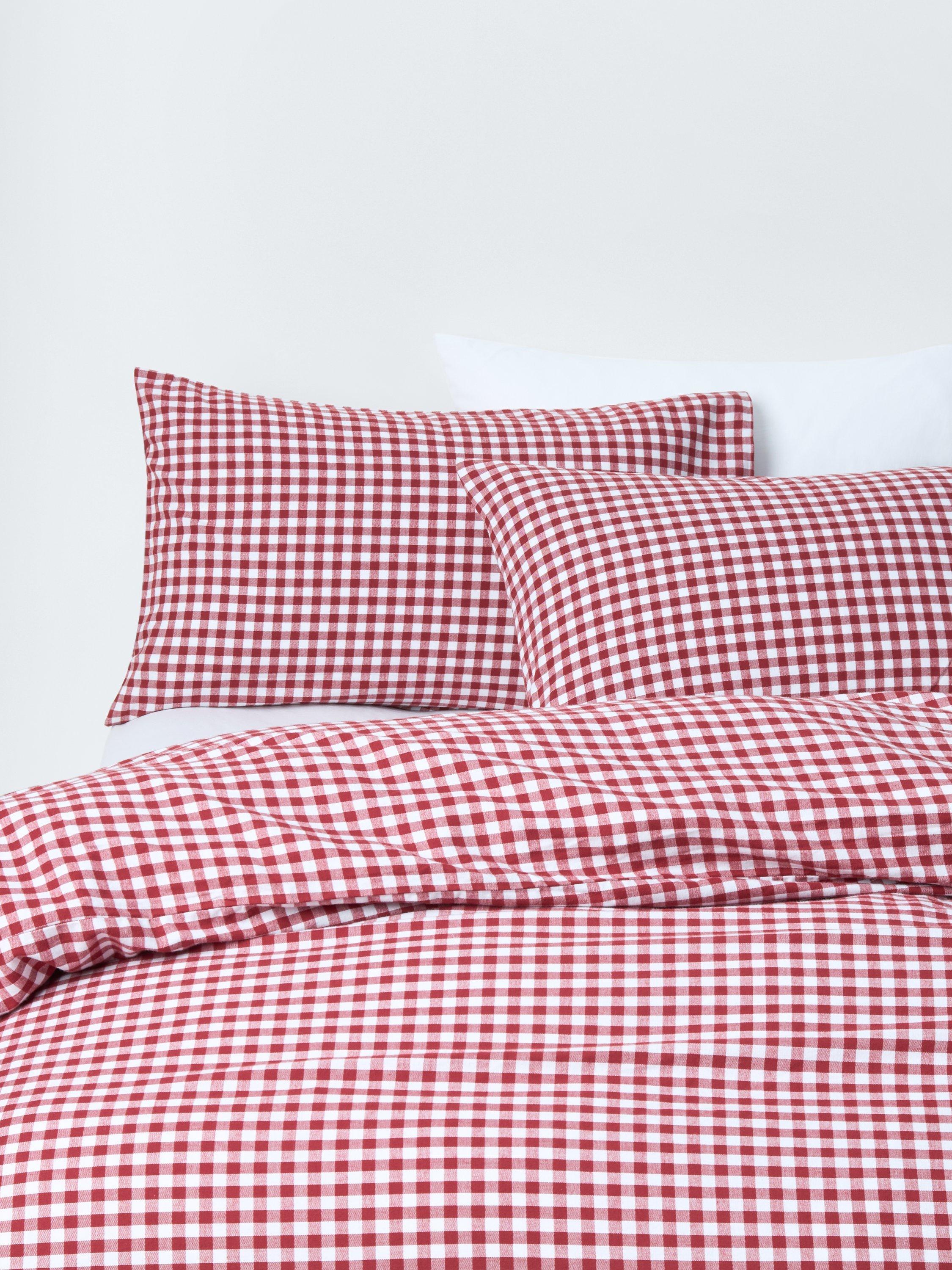 John Lewis Christmas Gingham Brushed Cotton Duvet Cover Set