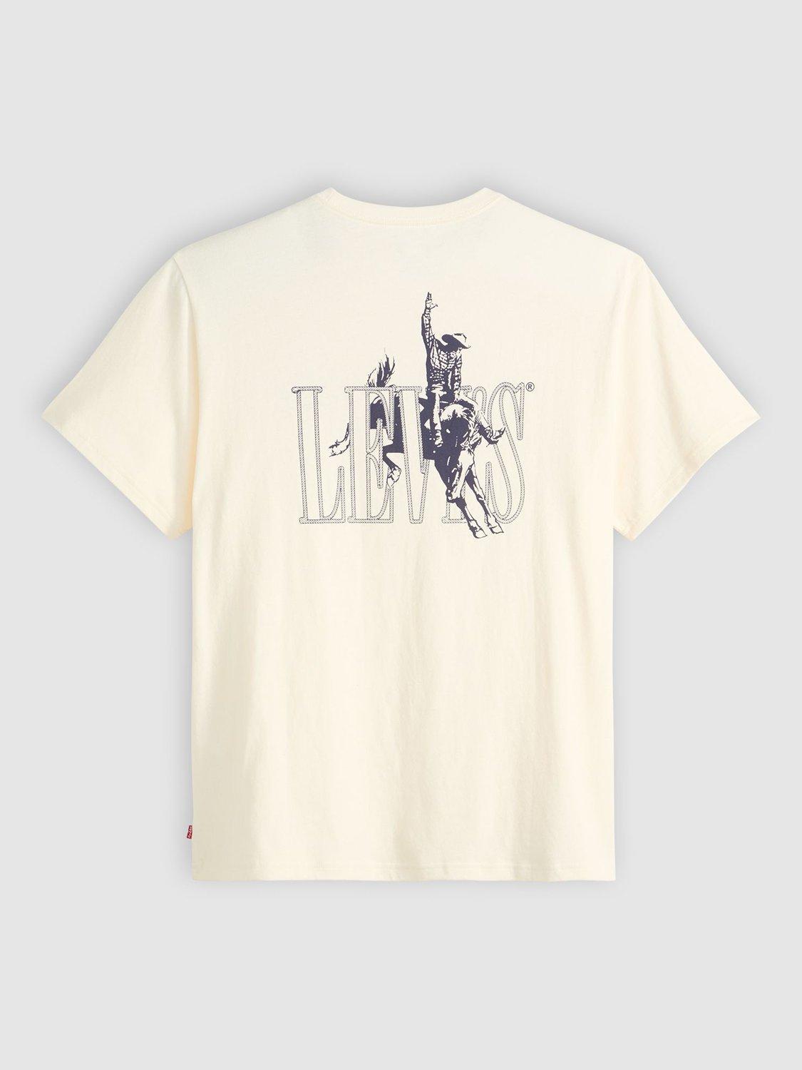 Product image 4 of 4, which shows Levi's Cotton Short Sleeve Crew Neck T-Shirt, Egret, M