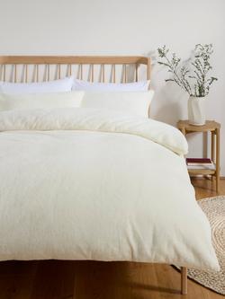 John Lewis Teddy Fleece Duvet Cover Set - view 2, White Winter