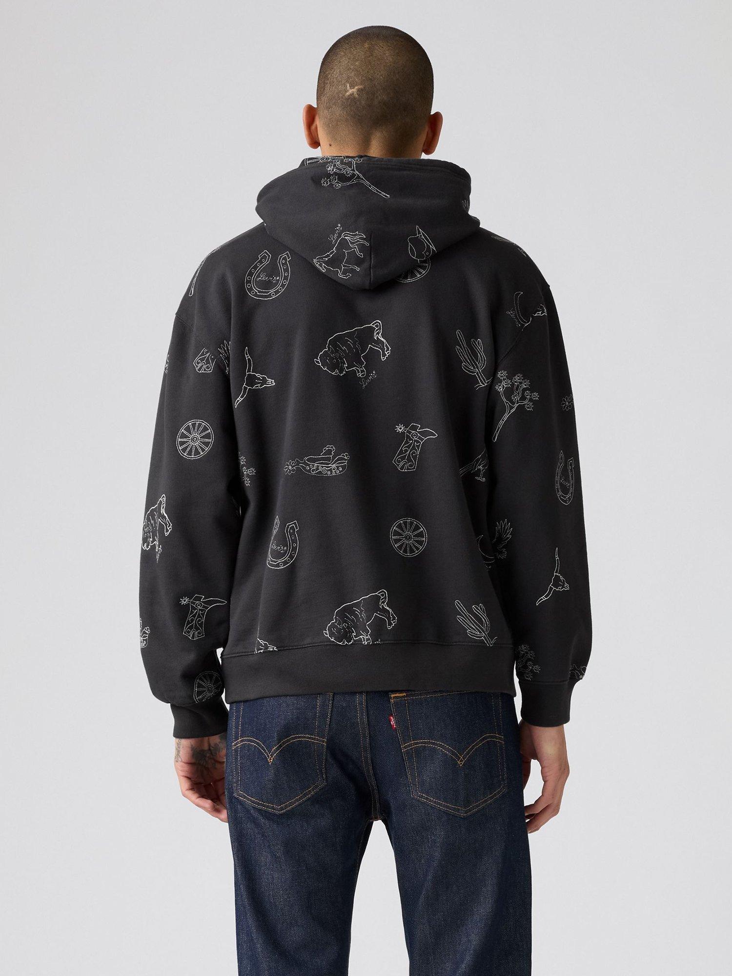 Product image 2 of 3, which shows Levi's Cotton Blend Round Neck Hoodie, Phantom, L