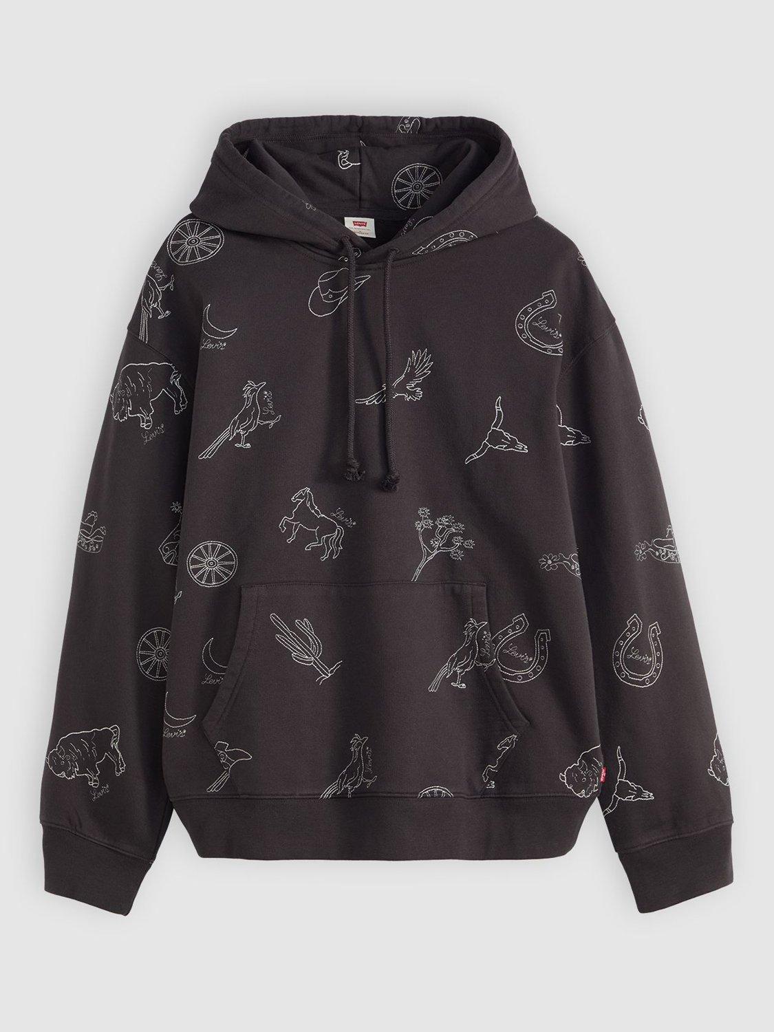 Product image 3 of 3, which shows Levi's Cotton Blend Round Neck Hoodie, Phantom, L